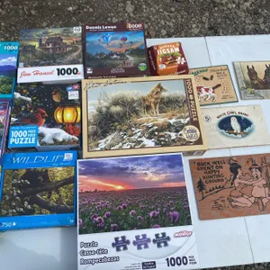 Puzzle Lot and Collectible Ephemera Group