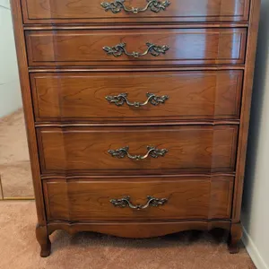 Malcolm Cherry Wood Five-Drawer Tallboy Dresser