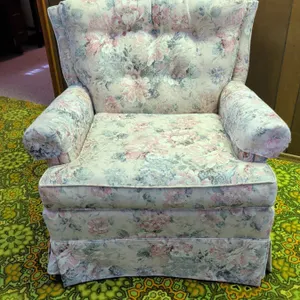 Sklar-Peppler Regal Seating Upholstered Armchair Floral Fabric
