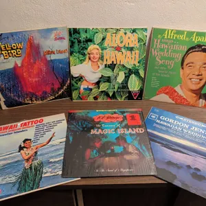 6 Hawaiian Theme Vinyl LP Records