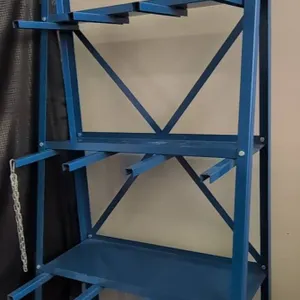 Blue Metal Gently Used Tire Rack or Multi-Purpose Storage