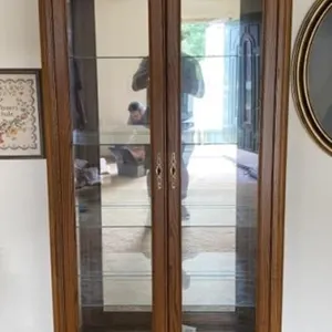 Oak Lighted Curio Cabinet