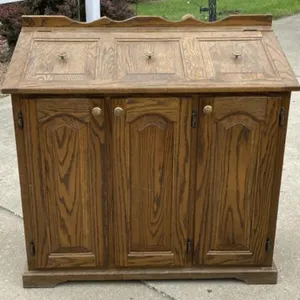 Oak 38" Lift Top Bin