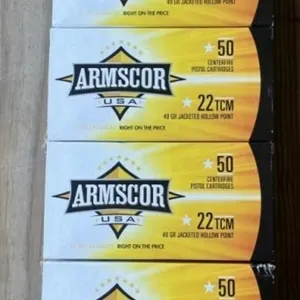 200 rnds Armscor .22 TCM HP Ammo