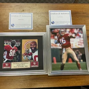 49ers Signed Photos w/ COAs Rice & Montana