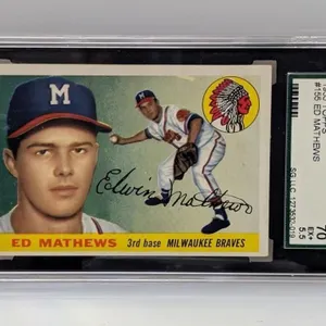 1955 Topps SGC 5.5 #155 Eddie Mathews HOF Braves