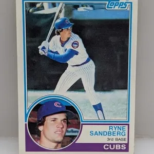 1983 Topps Cubs Ryne Sandberg RC BLANK BACK Edge