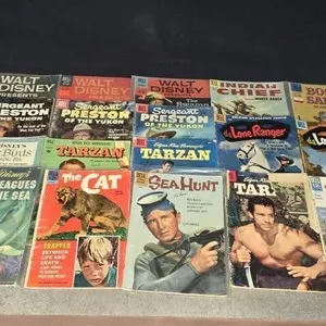25 Dell Comics, Lone Ranger, Tarzan, Disney and