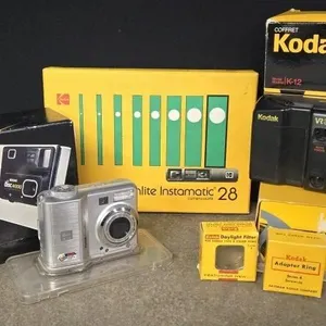 Kodak camera collection, Film Splicer, and Filters