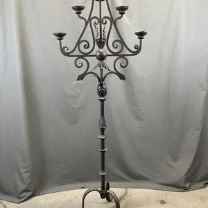 Antique Iron Church Pricket Candelabra