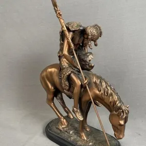 C1920 Cast Native Warrior on Horse