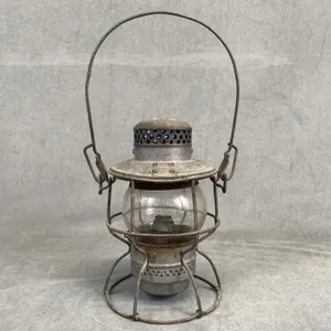 Antique CNR Lantern w Embossed Globe
