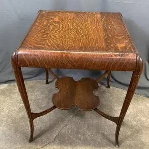Antique Oak Occasional Table w Queen Anne Legs