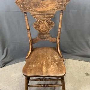 Rare C1900 Queen Victoria Press Back Chair