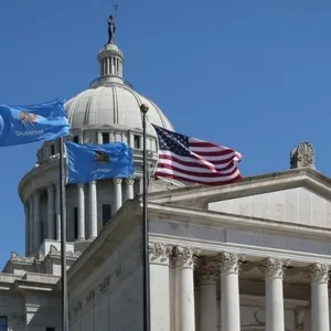 USA Flag Flown at the Oklahoma State Capitol