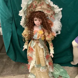 Porcelain Doll in Floral Attire