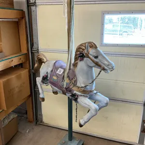 Painted Carousel Horse on Stand