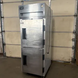 Delfield MRPT1-SH Two-Door Split Reach-In Pass Through Refrigerator with Casters