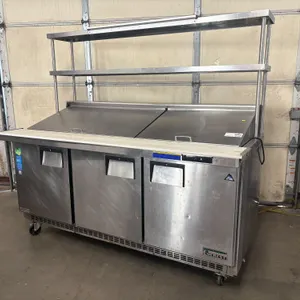 Everest Refrigeration EPBR3 Three-Door Refrigerated Sandwich Prep on Casters