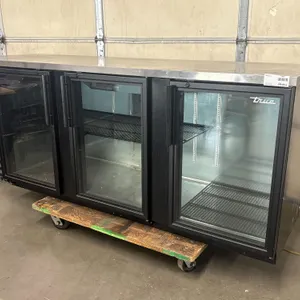 True TBB-4G-HC-LD Three-Door Glass Back Bar Refrigerator