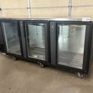 True TBB-4G Three-Door Glass Back Bar Cooler