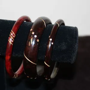 Red & Burgundy Bakelite Bangle Bracelets
