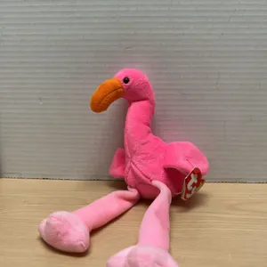 Ty Beanie Baby Pinky the Flamingo with Tags, 1995 Release, Original Beanie Babies Collection Plush T