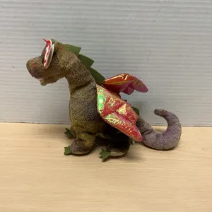 Ty Beanie Babies Collection Scorch the Dragon Plush Toy with Original Hang Tags, 1998 Release, Handm