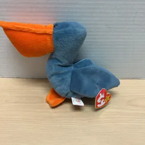Ty Beanie Babies Scoop the Pelican Style 4107 1996 with Tags and PVC Pellets, Handmade in China, Oak