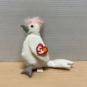Ty Beanie Babies Kuku the Cockatoo Plush with 1997 Birth Date and 1998 Tush Tag, Tag Attached, Handm