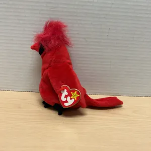 Ty Beanie Babies Collection Mac Cardinal Plush with 1998 Swing Tag and Hologram Tag, Surface Washabl