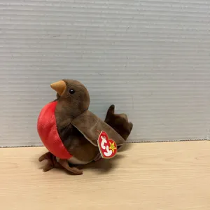 Ty Beanie Babies Collection Early the Robin Plush Toy with Tags, 1997 DOB, 1998 Release, Handmade in