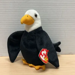 Ty Beanie Baby Baldy the Bald Eagle with 1996 Tag and Original Heart and Tush Tags Attached USA UK C