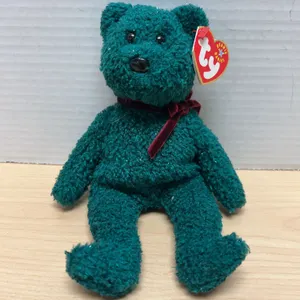Ty Beanie Babies 2001 Holiday Teddy Bear with Tags, Handmade in China, Surface Washable Collectible
