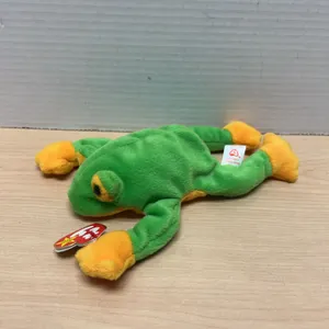 Ty Beanie Baby Smoochy the Frog Plush Toy 1997 with Tags, Handmade in China, PVC Pellets, MWMTs, DOB