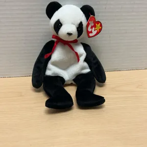 Ty Beanie Baby Fortune the Panda with Hang and Tush Tags, Born December 6, 1997 (1998 Release) Editi