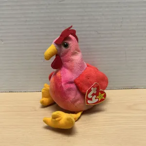 Ty Beanie Babies Collection Strut the Rooster Plush Toy With 1996 Hang and Tush Tags, Handmade in Ch