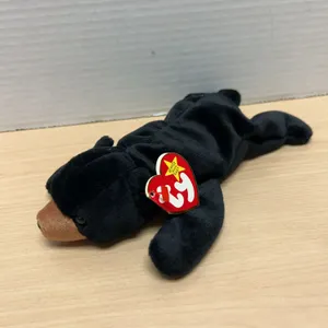 TY Beanie Baby Blackie Bear With 1994 Birthdate and Original Swing Tag, Made in China, P.E. Pellets,
