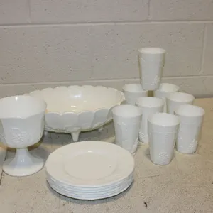Westmoreland Grape Harvest  Milk Glass Dishware Set