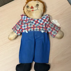 1940s Two-Faced Raggedy Andy Cloth Doll With Original Hand-Sewn Outfit