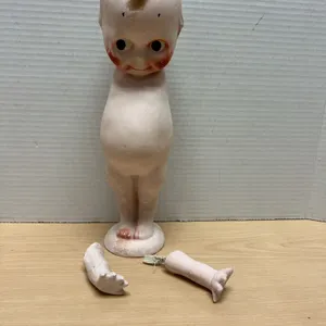 Large Bisque Kewpie Doll Figure with Detached Limbs, Marked Base, Circa Early 20th Century