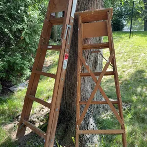 Werner Wooden Six Foot Stepladder and Companion Ladder