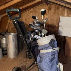 Golf Club Set Pull Cart and Landscape Tool Rack