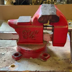 Red Swivel Base Bench Vise with Anvil 3.5 Inch
