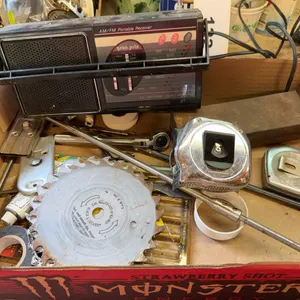 S-K Socket Set, Portable Radio, and Assorted Hand Tools