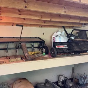 Precision Pro Tow-Behind Lawn Sweeper and Aerator Lot