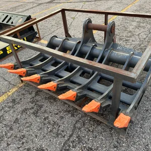 New AllMetal AMK20 62" thumb rake for Cat 320 excavator-Sales Tax