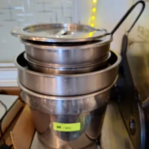 3 SS Soup Warming Bowls with Lids
