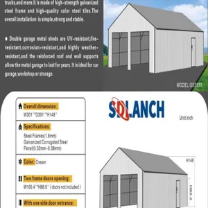 Sdlanch Double Garage Metal Shed (25' x 33')
 UNRESERVED