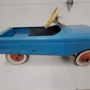 Vintage 1950s-60s AMF Junior Toy Co. Blue Pressed Steel Pedal Car 34" Long